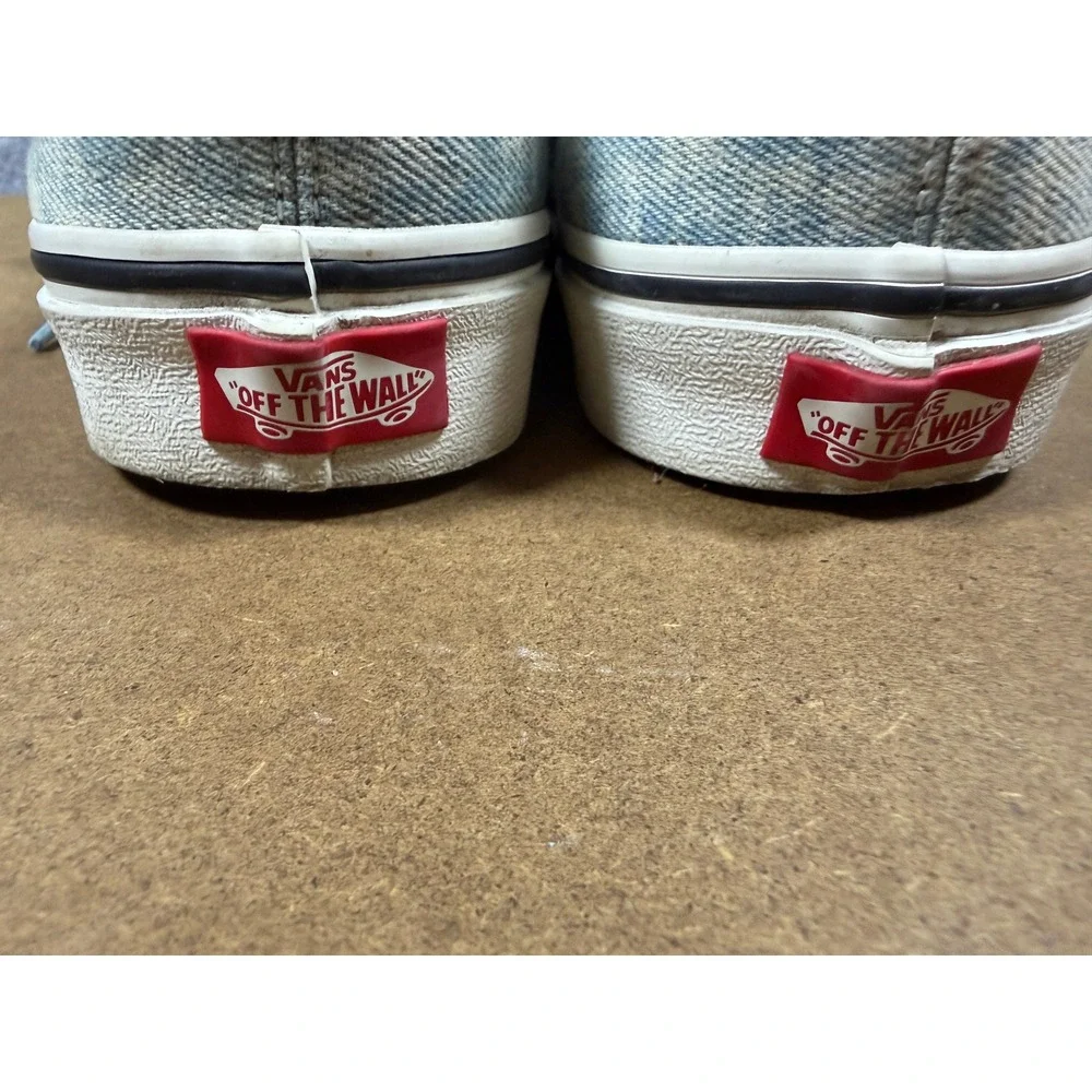 Vans Authentic Acid‎ Wash Light Blue Denim Low Top Sneakers Womens 9 Mens 7.5